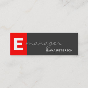 Smala Grått Red Monogram Professionell Manager Mini Visitkort