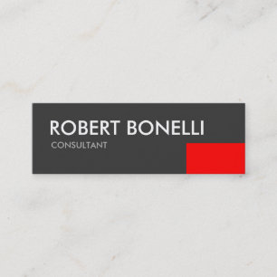 Smala Modern White Fold Text Grått Affärskort Mini Visitkort