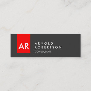 Smala Monogram Grått Red Consultant Affärskort Mini Visitkort
