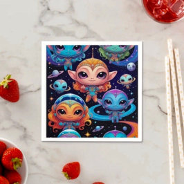 Smala multicolore-Utomjordingar i rymden Pappersservett