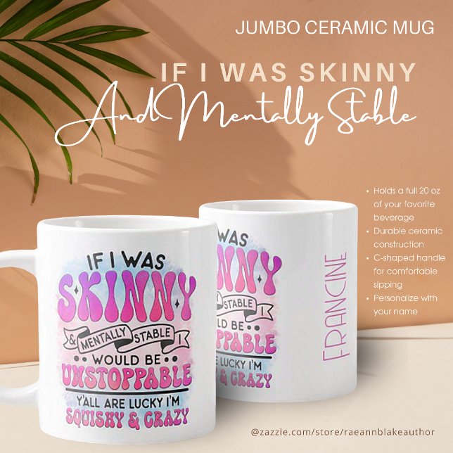 Smala och mentalt stabil Jumbo Ceramic Mugg (Skapare uppladdad)