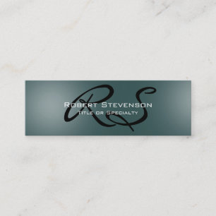 Smala Slate Grått Script Monogram-Affärskort Mini Visitkort