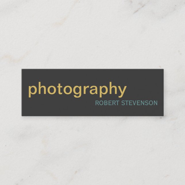 Smala Slim Plain Photography Grått Affärskort Mini Visitkort (Framsida)
