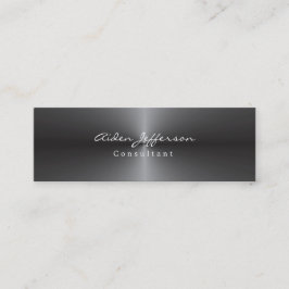 Smala Snyggt Metallisk Grått Minimalist Mini Visitkort