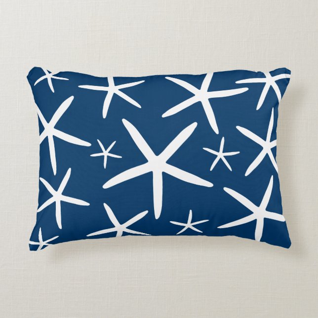 Smala Starfish | Blåblå marin Prydnadskudde (Framsidan)