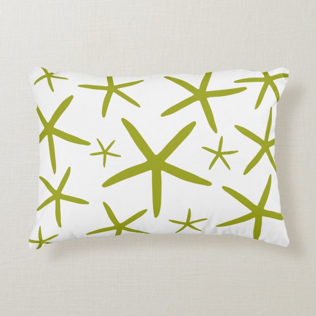 Smala Starfish | Chartreuse Grönt Prydnadskudde (Framsidan)
