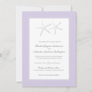 Smala Starfish Lilac Grått Bröllop Inbjudningar