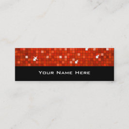 Smala svart för det röda affärskortet i Disco Tile Mini Visitkort