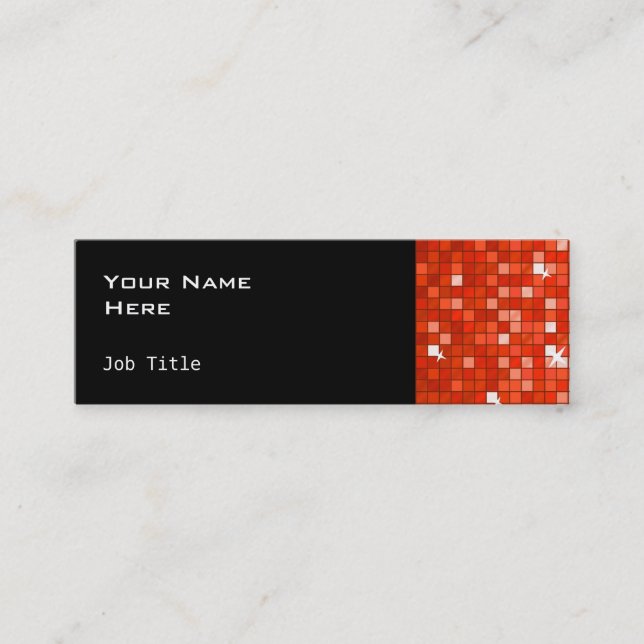 Smala svart på affärskortet i Röda plattor Mini Visitkort (Framsida)