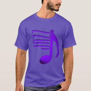 Smala-teckensnitt för Jazz Elegant Lila Blue Music Tee Shirt