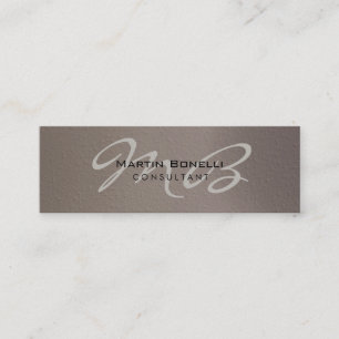 Smala Trendig Chic Beige Monogram Affärskort Mini Visitkort
