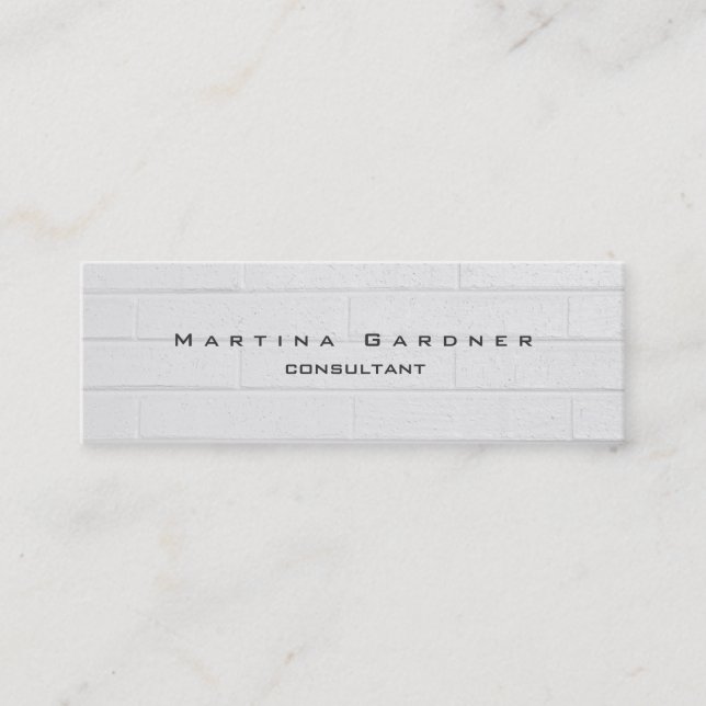 Smala Unik Modern Grått Wall Minimalist Plain Mini Visitkort (Framsida)