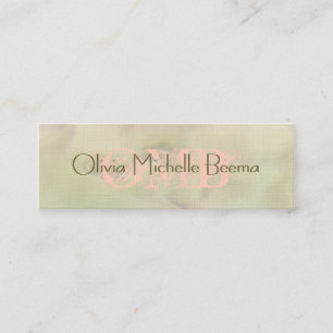 Smala Warm Pastel Olive Peach Cloud Affärskort Mini Visitkort