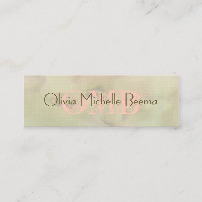Smala Warm Pastel Olive Peach Cloud Affärskort Mini Visitkort (Framsida)