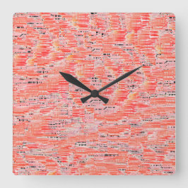 Smalad lax och persikomosaik, effekt fyrkantig klocka