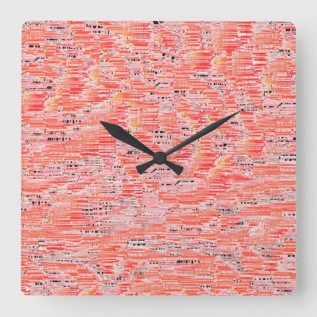 Smalad lax och persikomosaik, effekt fyrkantig klocka (Framsida)