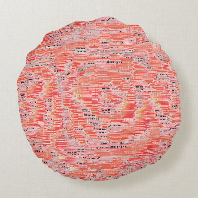 Smalad lax och persikomosaik, effekt rund kudde (Baksidan)