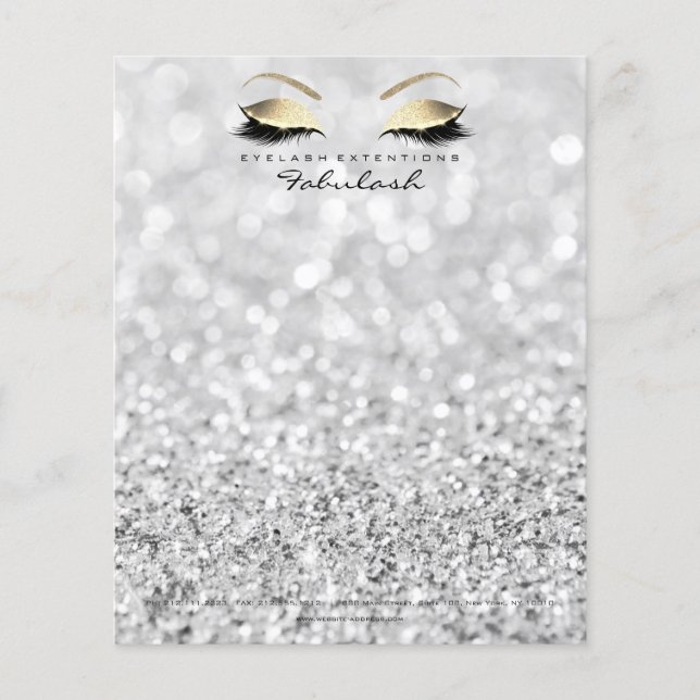 Smalan Beauty Lash Makeup Stylist Silver Grått Flygblad (Framsidan)