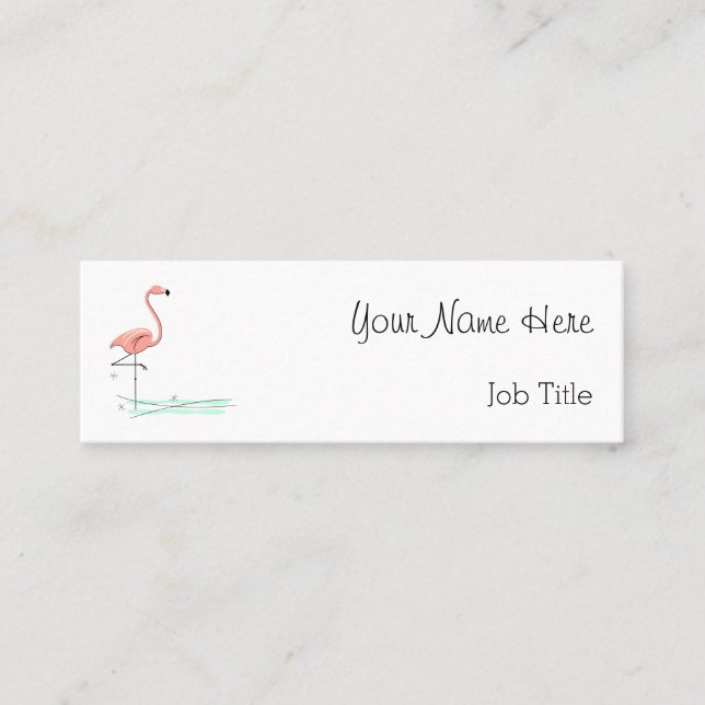 Smalan Flamingo Ocean Side Text Mini Visitkort (Framsida)