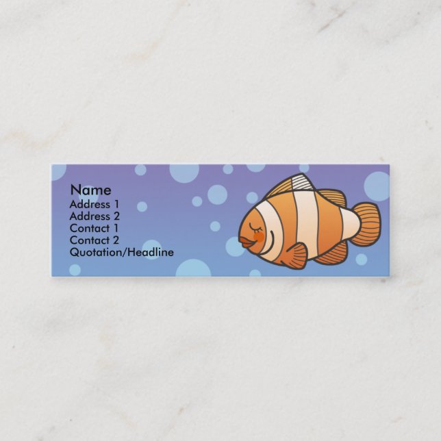 Smalan för ungeclownfisk profilerar kort (Framsida)
