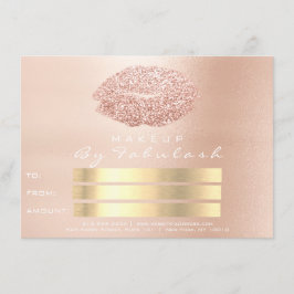 Smalan Makeup Läppar Gift Card rosa ros guld