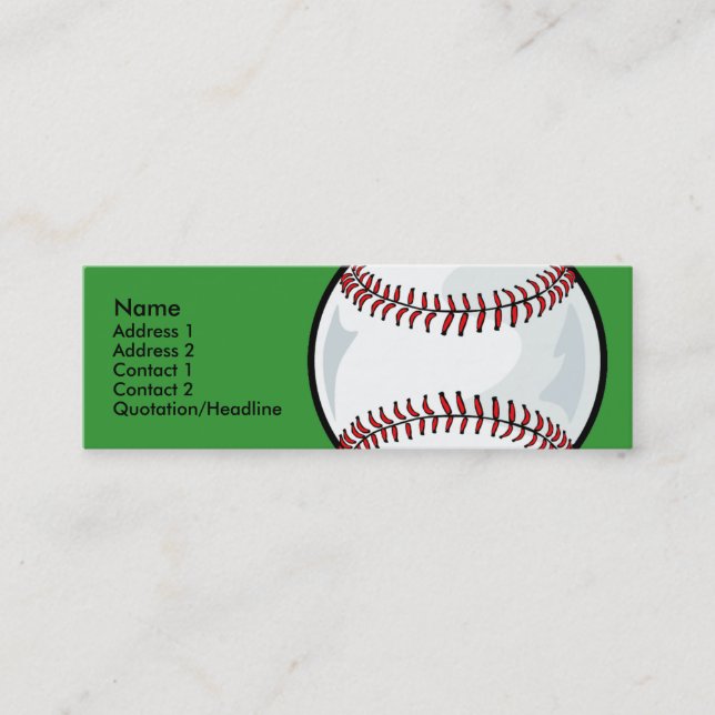 Smalan profilerar kortmallen - baseball mini visitkort (Framsida)