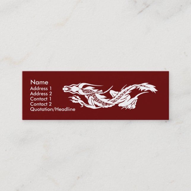 Smalan profilerar kortmallen - drake mini visitkort (Framsida)