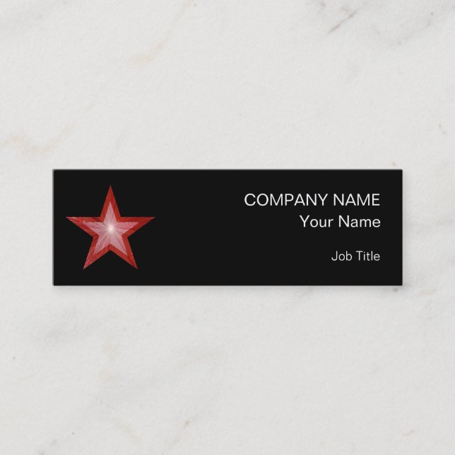 Smalan Red Star Business Card template Black Mini Visitkort (Framsida)
