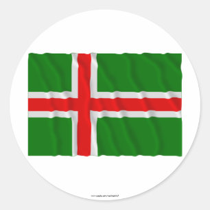 Smålands våtande flagga (inofficiell) runt klistermärke