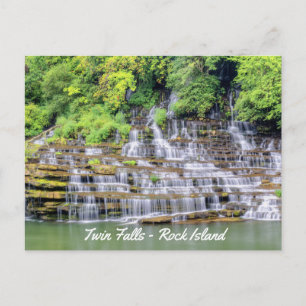 Smaländska Twin Falls Rock Island Vykort