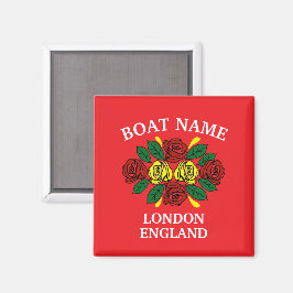 Smalbåt Röda Rosor Båtnamn Folkkonst Magnet