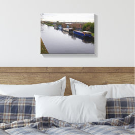 Smalbåtar på Knottingley och Goole Canal Canvastryck