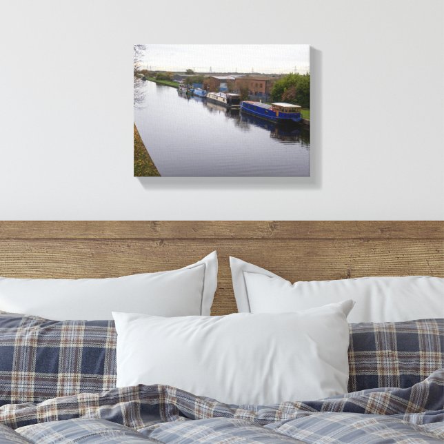 Smalbåtar på Knottingley och Goole Canal Canvastryck (Insitu (sovrum))