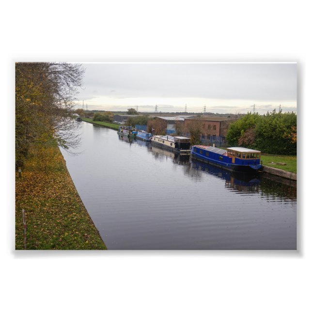 Smalbåtar på Knottingley och Goole-kanalen Fototryck (Framsidan)