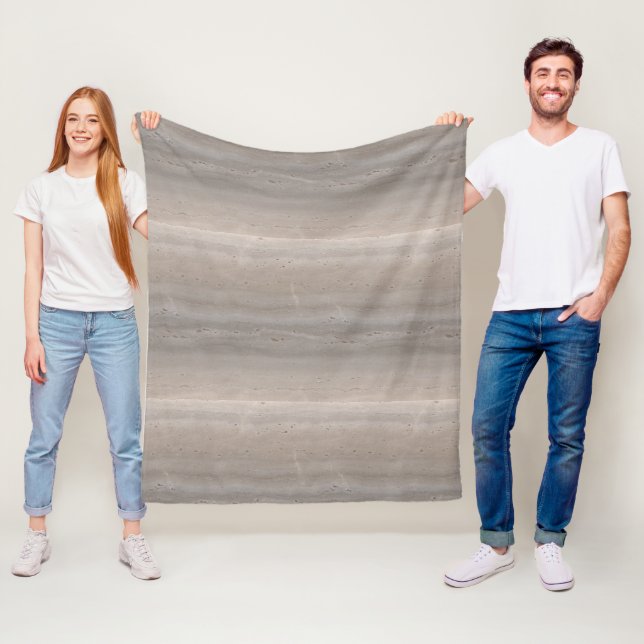 Smalgad travertinsten Svampbeige Minimalistisk Fleecefilt (På plats)