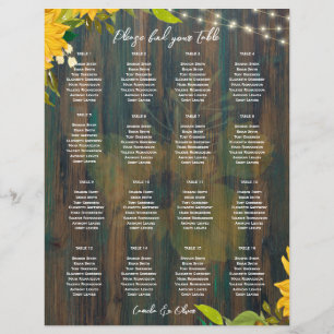 SMALL 16 Bord Rustic Wood Ljus SEATING CHART