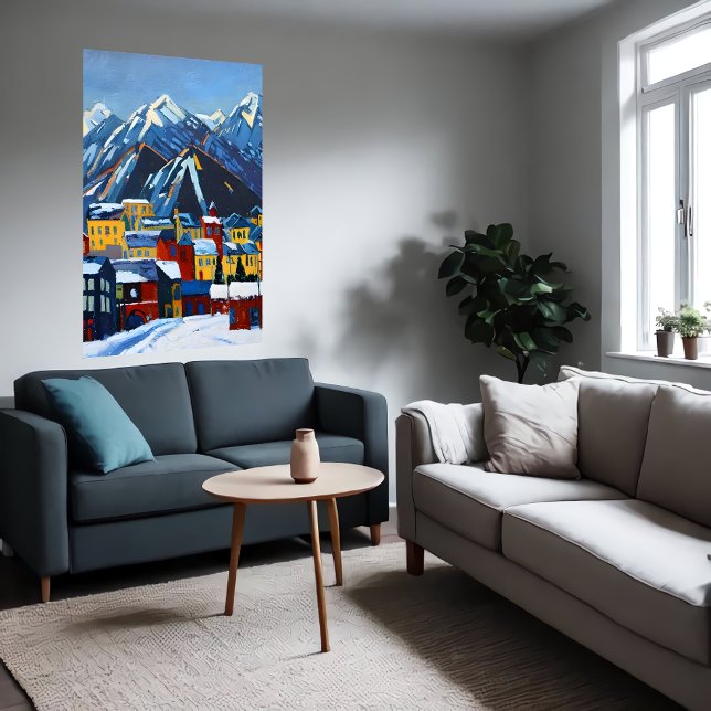 Small American City i berget | AI Art Poster (Skapare uppladdad)