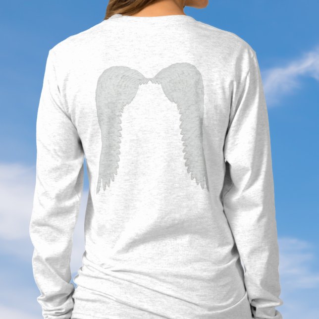 Small Angel Vingar on Reverse Långärmad T-Shirt (A easy Angel costume with small wings on the reverse)
