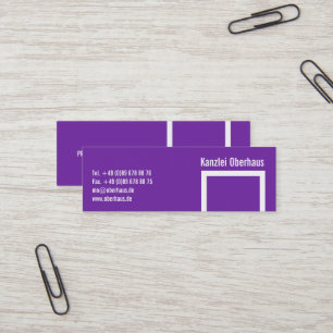Small Authorney Lila Businesscards Mini Visitkort