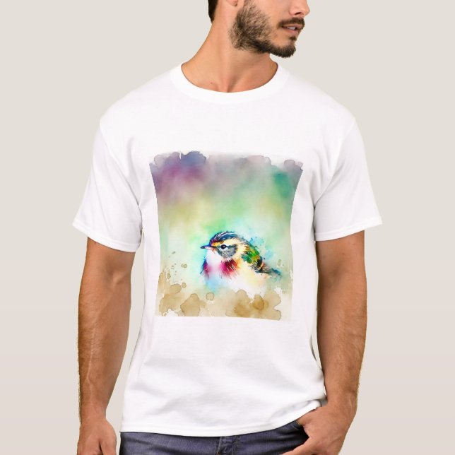 Small Bird 270824AREF146 - Watercolor T Shirt (Framsida)