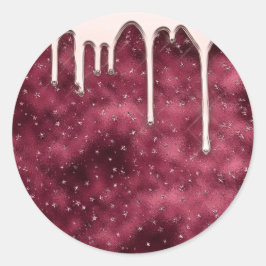 Small Busimess Candles Burgundy Ro Glitter Runt Klistermärke