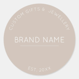 Small Business anpassningsbar, modernt grått Brand Runt Klistermärke