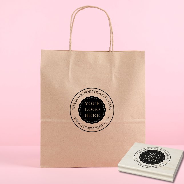 Small Business Custom Wood Art Stamp with Logo Stämpel (custom business stamp)