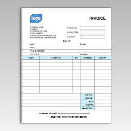 Small Business Logo Personalized Invoice Notepad Anteckningsblock
