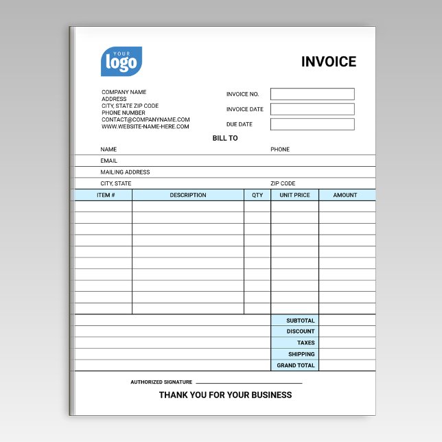 Small Business Logo Personalized Invoice Notepad Anteckningsblock (Skapare uppladdad)