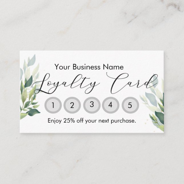 Small Business Loyalty Card Customizable  Visitkort (Framsida)