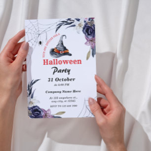 Small Business Minimalist Halloween Office Party Inbjudningar