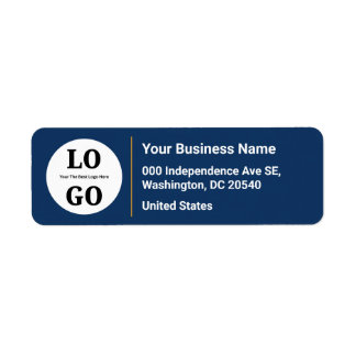 Small Business  Modern Bold Color Custom Logo Returadress Etikett