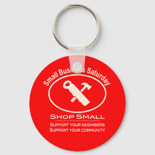 Small Business Saturday Hårdvara (vit) Nyckelring
