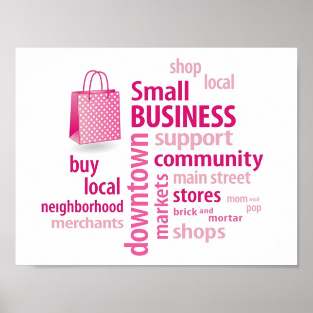 Small Business, Shop Local, Buy Local Poster (Framsidan)